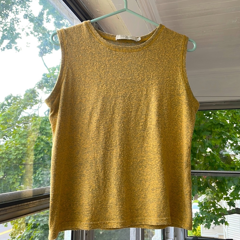7115 by Szeki Linen Textured Tank Tee - Cadmium Yellow